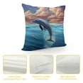 thumbnail image 4 of Chilfamy Dolphin Ocean Surrealistic Pillow Covers for Couch Sofa Indoor Outdoor 1PC 18x18in, 4 of 5