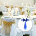 thumbnail image 6 of Uxcell Stretch Satin Chair Sashes Bows Chair Bands Decoration Mesh Yarn Floating Tied Dark Blue 12, 6 of 6