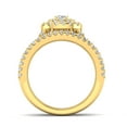 thumbnail image 3 of Certified F/SI2- 1 1/4 Carat TW Cushion Halo Diamond Engagement Wedding Ring Set 10k yellow gold, 3 of 5