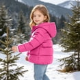 thumbnail image 5 of Wilark Toddler Girls Hooded Coats with Pockets Thickened Cute Casual Winter Long Sleeve Quilted Jacket Hot Pink 2, 5 of 9
