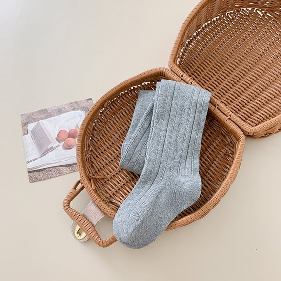 Tfken Toddler Toddler Stockings Size 12-24 Months Thigh-High 1 Pairs Shaper Grey