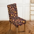 thumbnail image 3 of Xoenoiee Turkey Pumpkin Maple Leaves Print Dining Chair Covers, Stretch Kitchen Chair Covers Washable Parsons Chair Slipcover Removable Dining Chair Protectors for Home Thanksgiving Decor, 1 Set, 3 of 7