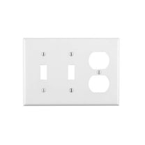 WALLPLAT 2SWTCH/RECEP WH (Pack of 1)