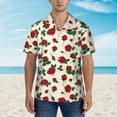 thumbnail image 5 of Uemuo Rose Flowers Printed Regular Fit Short Sleeve Casual Hawaiian Shirt for Men,Aloha shirt,Tropical shirt,Floral print shirt,Vacation Beach shirt-Medium, 5 of 9