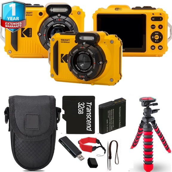 Kodak PIXPRO WPZ2 Digital Camera Spider Tripod Case Foam Floating Strap - 32GB Kit