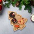 thumbnail image 6 of FHBVT Christmas Wooden Serving Tray Flatware Tabletop Display Holiday Decor Rustic Festive Party Platter Snack Dessert Presentation Home Kitchen Seasonal Celebration Christmas Table Office Gift Idea, 6 of 6