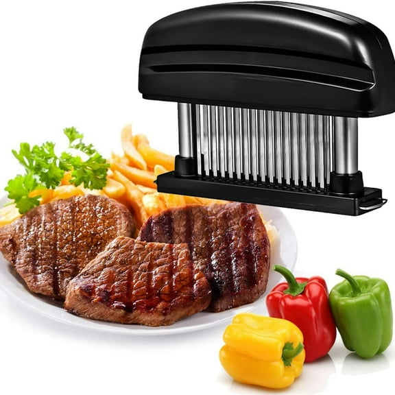 Meat Tenderizer with 48 Stainless Steel Ultra Sharp Needle Blades, Kitchen Cooking Tool Best for Tenderizing, BBQ, Marinade