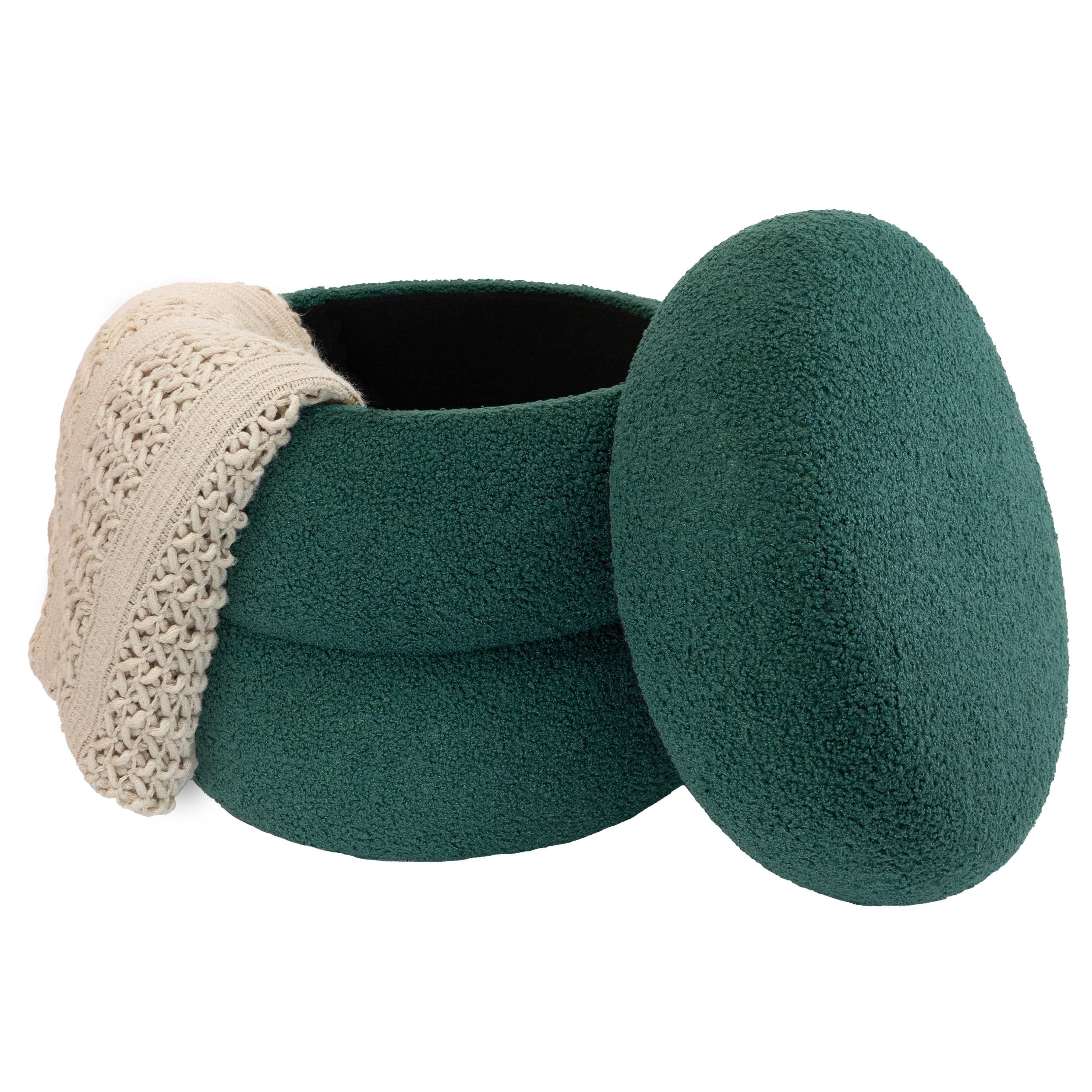 Mainstays Boucle Cloud Storage Ottoman, Green