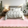 thumbnail image 4 of Garvee 5'x7' Scalloped Area Rugs Modern Bordered Carpet, Washable Rug Non-Slip Contemporary Accent Rug Low Pile Indoor Mat for Living Room Bedroom Dining Room, Pink, 4 of 8