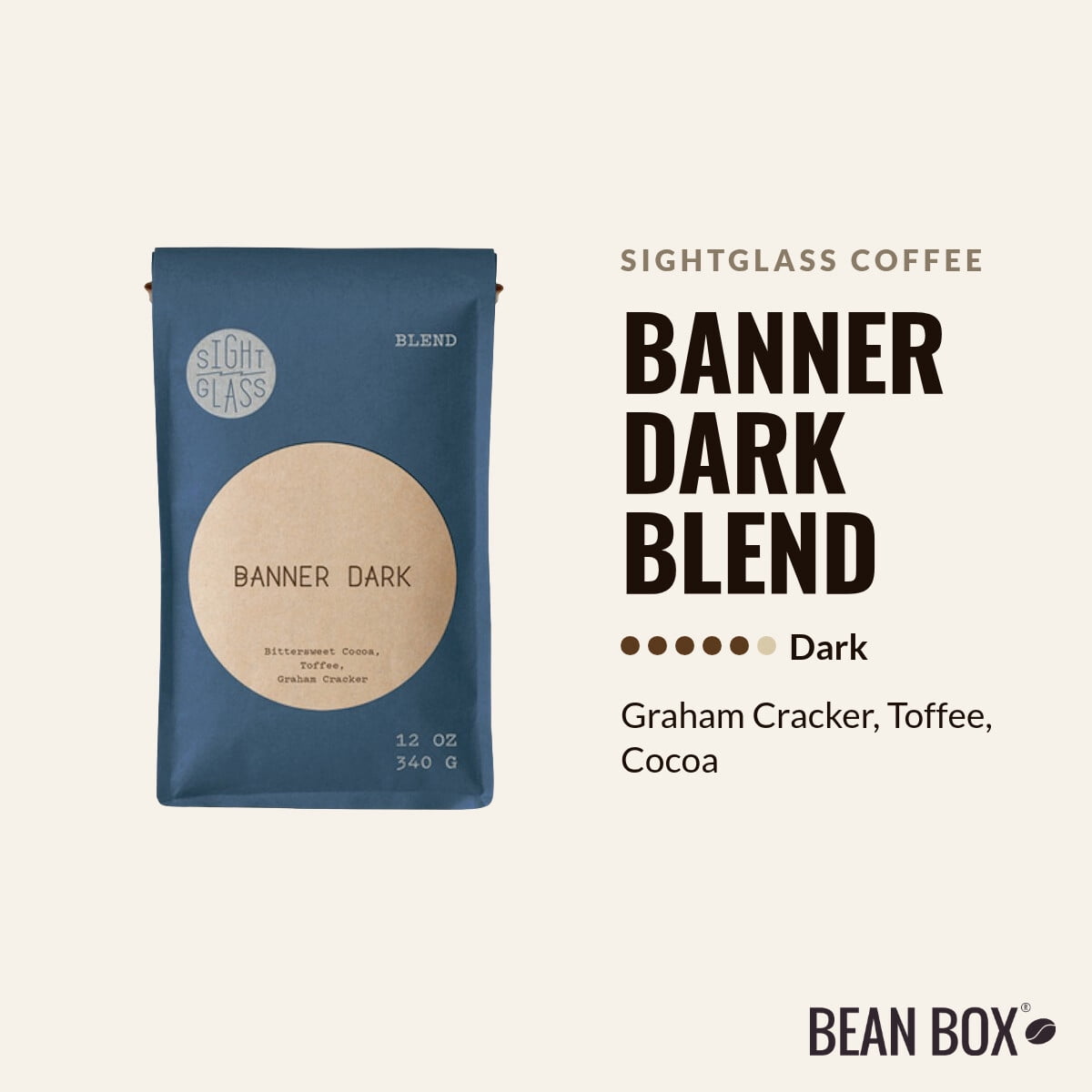 Banner Dark Blend - Roasted by Sightglass Coffee - Whole Bean Coffee - 12oz Bag