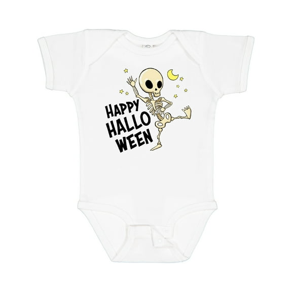 Inktastic Happy Halloween with Dancing Skeleton Boys or Girls Baby Bodysuit