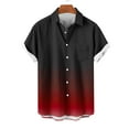 thumbnail image 4 of Zylanna Men's Cardigan Shirts, with Gradient Color Short Sleeve Fashionable Turndown Collar Tee Shirts for Man Wine Size 4XL, 4 of 6