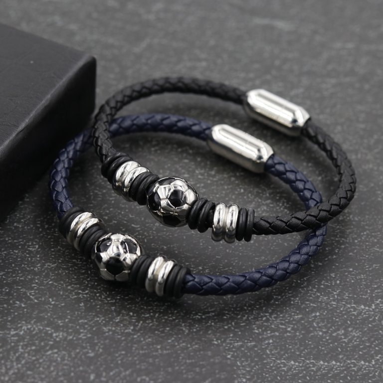 Football Leather Adjustable Bracelets