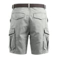 thumbnail image 5 of Men's Stretch Cargo Shorts Elastic Waistband Drawstring Shorts Pants Casual Lightweight Summer Hiking Outdoor Big & Tall Cargo Short Multi-Pocket Quick Dry Bottom,Gray L, 5 of 5