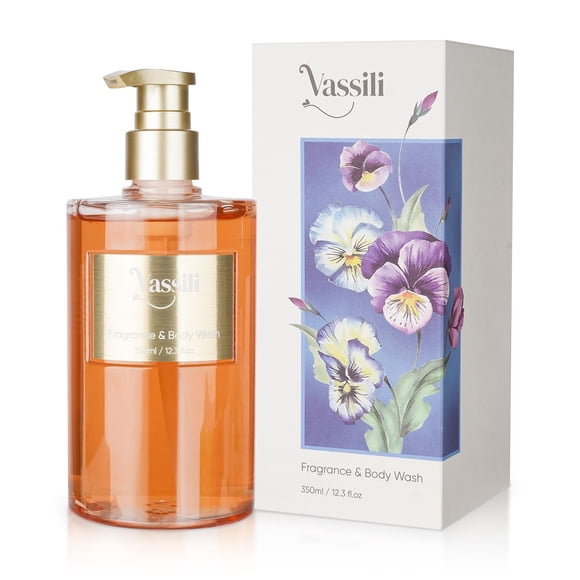Vassili Fragrance Body Wash - Aroma duradero con notas exóticas hidratante y suave para todo tipo de piel, fácil enjuague 12.3 fl oz-fresa