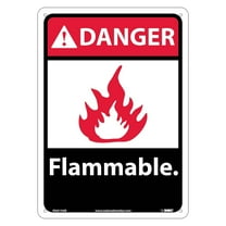 National Marker Flammable (W/Graphic) 14X10 .040 Aluminum Danger Sign DGA15AB