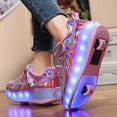 thumbnail image 6 of Yiomxhi Kids Roller Shoes, Boy Girl Sneakers with LED Light Wheels, Become Sport Sneaker for Christmas Birthday Children Gift, Adjustable Roller Skates Suitable for Outdoor School, 6 of 7