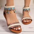 thumbnail image 1 of MKLEKYY Sandalias Planas para Mujer, de Verano, Con Cremallera, Informales, Con Punta Abierta, Planas y Cómodas, para Playa, 1 of 4