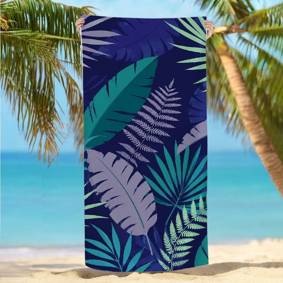 RKSupls Oversized Microfiber Beach Towel - Dense Tropical Foliage Pattern Print, Machine Washable Ideal for Bathroom beach yoga 30x60 in