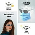 thumbnail image 3 of ProtectX Stylish Anti-Fog & Scratch-Resistant Safety Glasses With Readers, UV Protection goggles, Anti-Impact Lightweight Glasses for Men＆Women Charcoal Tinted Smoke, 3 of 7