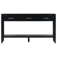 thumbnail image 4 of Farmhouse Entryway Table - 62" Black MDF Console Table with Drawers & Shelf, 4 of 4