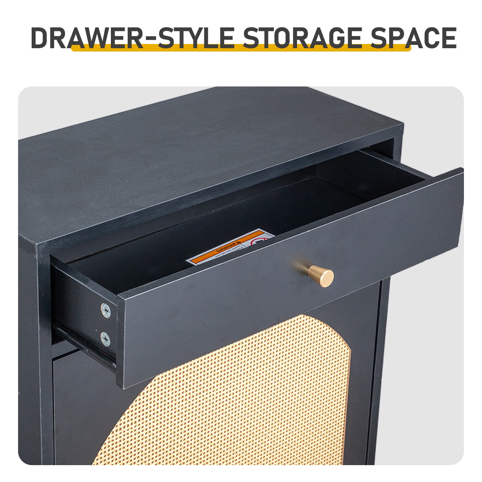 Shoe Cabinet with 1 Draw & 2 Flip-Top Compartments, Modern Black Particleboard Shoe Storage Organizer, Space-Saving Entryway Cabinet for Hallway Apartment