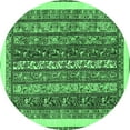 thumbnail image 1 of Ahgly Company Indoor Round Abstract Emerald Green Modern Area Rugs, 7' Round, 1 of 4
