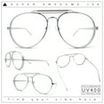 thumbnail image 2 of Iconic Tear Drop Thick Dimensional Metal Rim Racer Fashion Eyeglasses Silver, 2 of 7