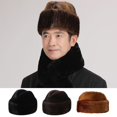 thumbnail image 2 of Men Winter Solid Color Imitation Fur Hat Thickened Warm Plush Hat Coldproof Windproof Outdoor Hat Fashion Accessories, 2 of 10