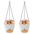 thumbnail image 6 of 2-Pack Self-Watering Planter with Reservoir Basket, Wall Planter for Indoor Plants - Wall Window Garden for Backyard, Patio, Balcony, Living Room & Bedroom, Hanging Home Decor with Drainage, 6 of 8