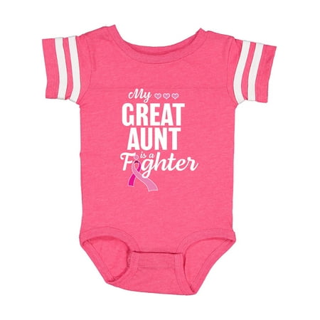 

Inktastic Breast Cancer Awareness My Great Aunt is a Fighter Gift Baby Boy or Baby Girl Bodysuit