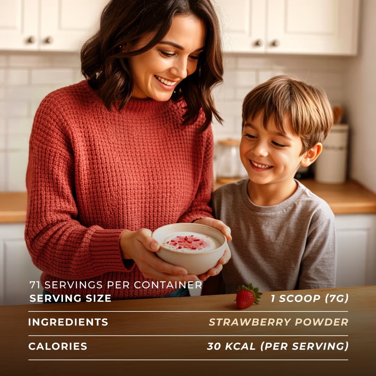 Gya Tea Co Strawberry Powder 1.1lb (17.64 oz) - Freeze Dried Strawberries, Non GMO, Gluten Free, Sugar Free, Natural Strawberry Fruit Powder for Baking, Icing, Cakes & Smoothies, Vegan Friendly
