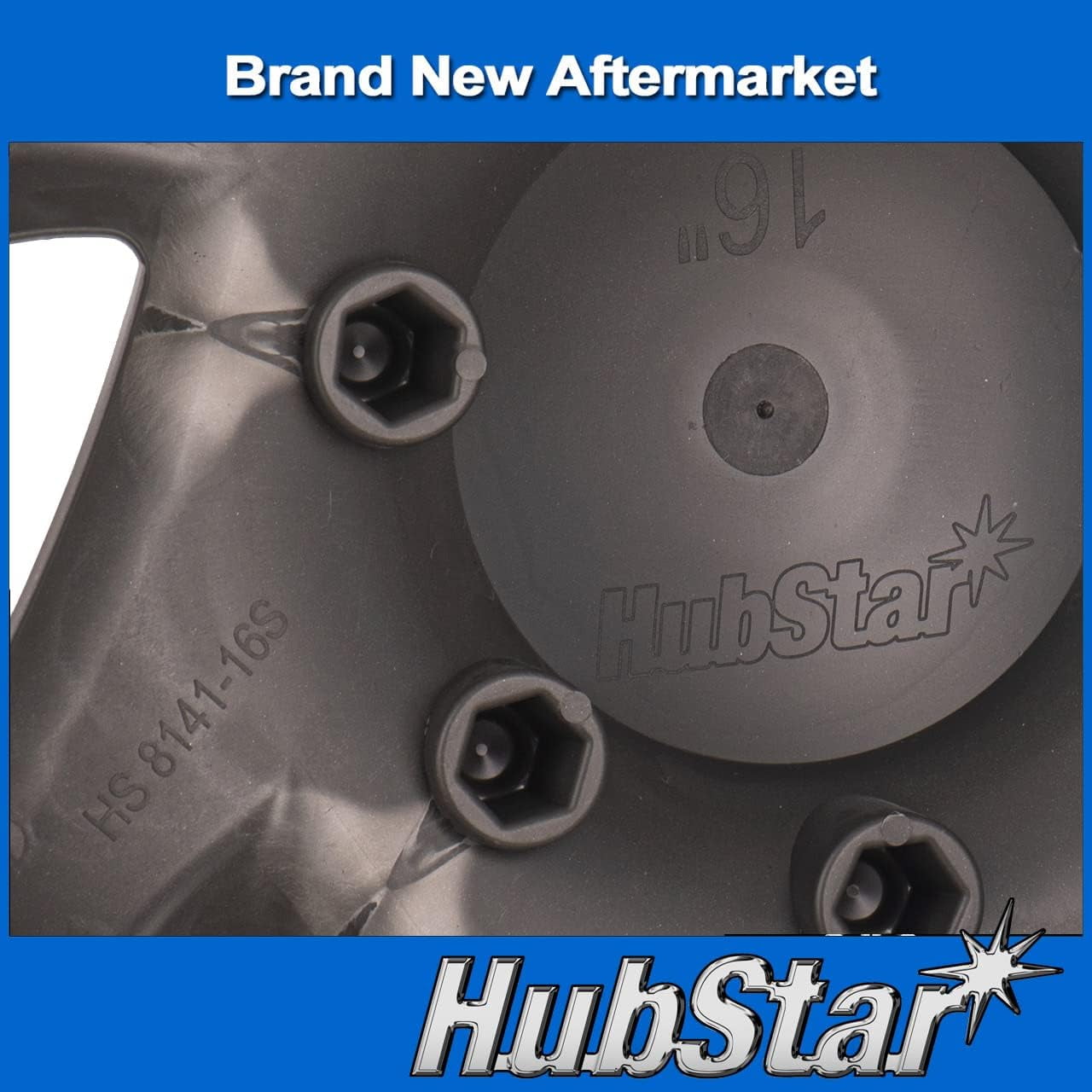 HubStar Hubcap for Ford Van 1998-2023, Gloss Black Premium Heavy-Duty Replacement 16-inch (1 Piece)