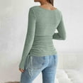 thumbnail image 5 of SELONE Maternity Casual Tops for Women Ribbed Stretchy Shirts Crewneck Long Sleeve Curved Hem Pullover Soild Clothes, 5 of 6