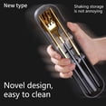 thumbnail image 3 of Mdesiwst Flatware Kit Korean Style Dust-proof Stainless Steel Chopsticks Fork Spoon Dinner Set for Daily Use, 3 of 8