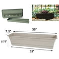 thumbnail image 5 of Bloem Dura Cotta Window Box Planter W/Tray 18 x 5.75 Plastic Rectangle Pebble Stone Beige, 5 of 5