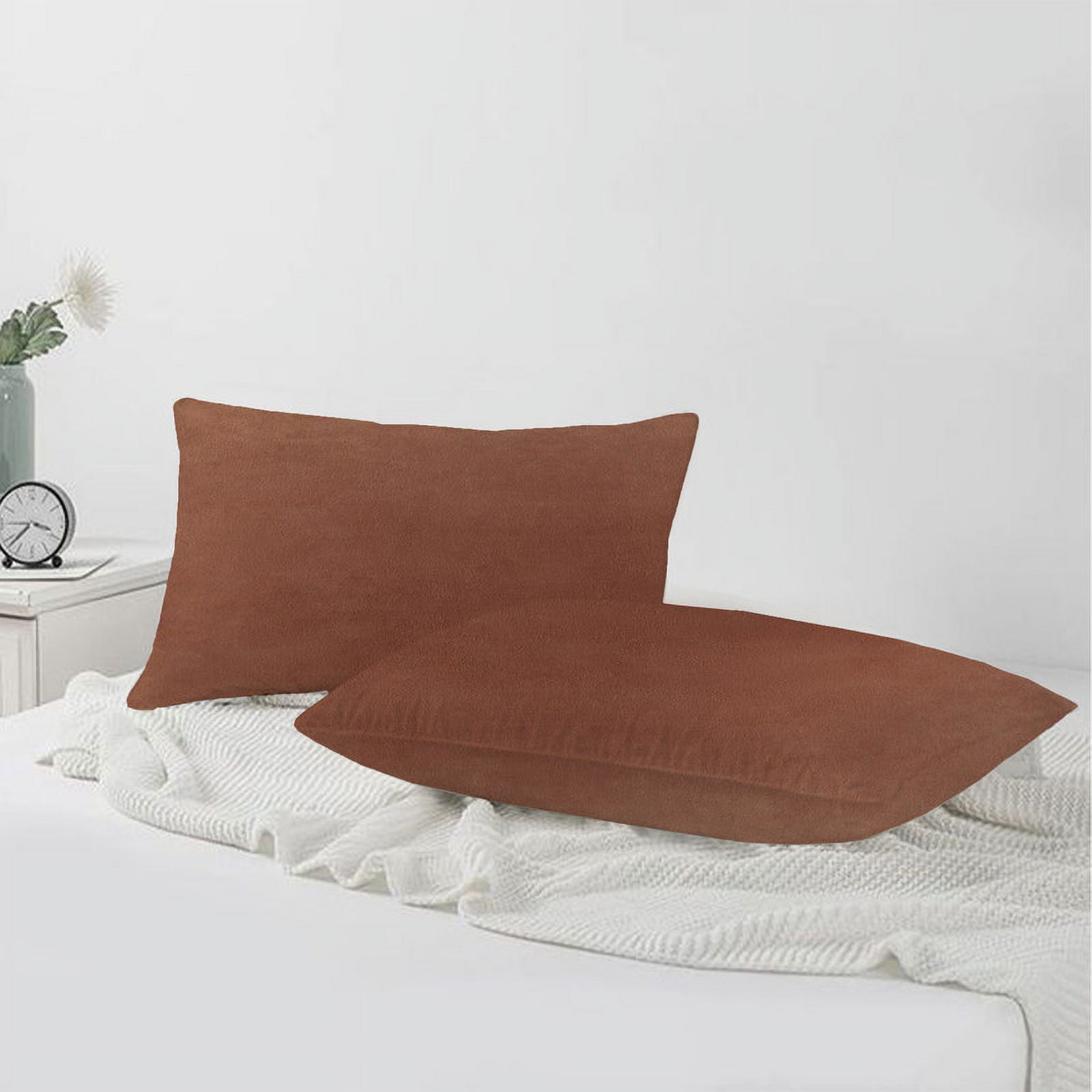 A1HC 12x20 Inch Rectangular Decorative Velvet Throw Pillow Covers, Set of 2, Irish Coffee – Soft, Luxurious Cushion Covers for Sofa, Bed & Home Decor
