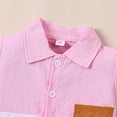 thumbnail image 6 of Bysome Toddler Boy Outfit Size 12 Months-24 Months Blend Short Sleeve Shirt Set Casual Summer Two Piece Outfit With Collar Solid Colors Pink Boy Outfit Set, 6 of 8