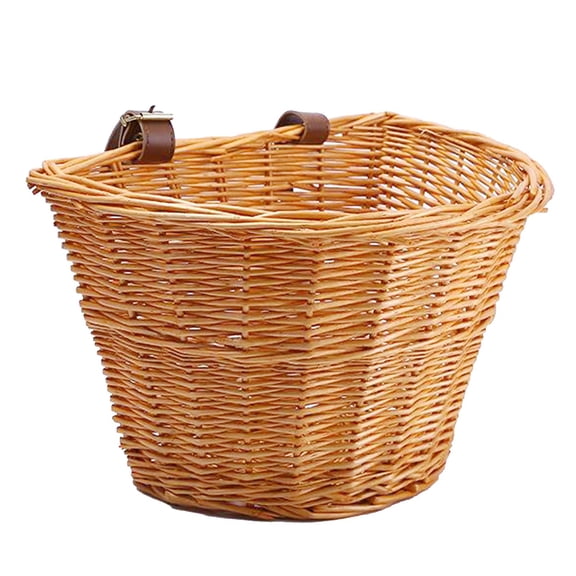 front D-shaped handlebars basket wicker woven tool