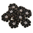 thumbnail image 2 of jifeng 10pcs Pearl Flower Button Rhinestone Floral Embellishment Jewelry Making 4# black+rhinestone, 2 of 9