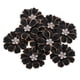 thumbnail image 2 of 10 botones planos con forma de flor de perlas y diamantes de imitación para manualidades y costura. negro + diamantes de imitación, 2 of 9