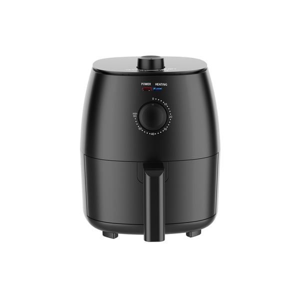 Open Box Mainstays 2.2 Qt Air Fryer in Arctic Black with Non-Stick Basket