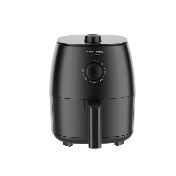 Open Box Mainstays 2.2 Qt Air Fryer in Arctic Black with Non-Stick Basket