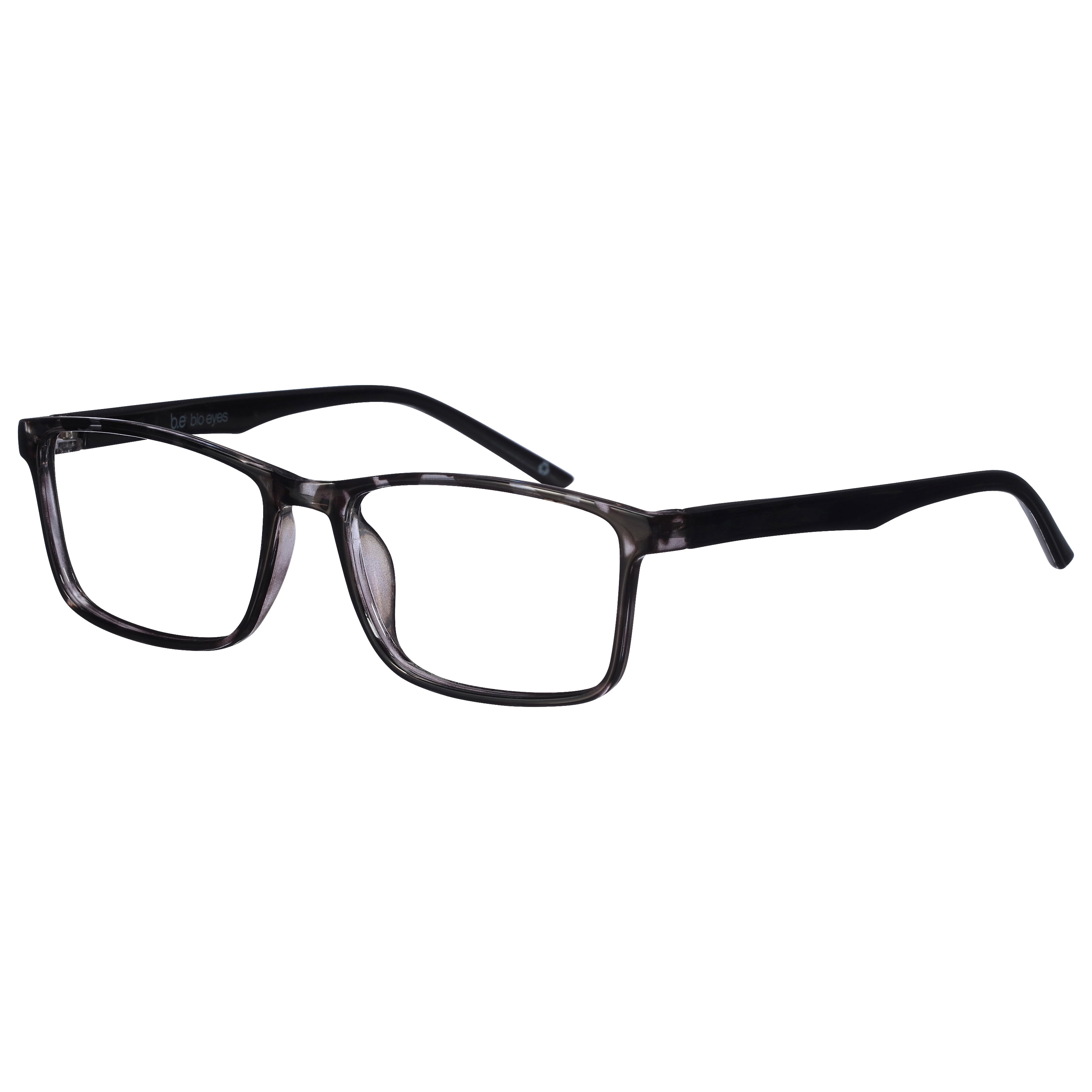 (3 pack) B.E Bio Eyes Mens Rectangular Reading Glasses Made from Recycled Plastic Taro +2.50 in Grey
