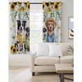 thumbnail image 2 of Dogs Blackout Curtains 45 Inch Length Watercolor Spring White Yellow Daisy Sunfower Floral Leaf Colorful Plaid Thermal Insulated Window Curtain Window Drapes 2 Panels for Living Room 52"Wx45"L, 2 of 9