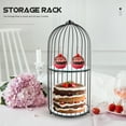 thumbnail image 2 of Monyance Nordic style storage rack 2 Tier Crystal Mirror Gold Bird Cage Cupcake Stand for Wedding & Party Decor(16.93X7.87X7.87Inches), 2 of 10