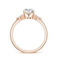 thumbnail image 3 of Oval Cut Diamond Side Stone Engagement Ring with Moissanite in Sterling Silver/ Rose Gold Plated Trilogy Promise Wedding Band Ring April Birthstone, Birthday, Anniversary Jewelry, Ring Size 5, 3 of 8