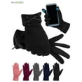 thumbnail image 7 of BadPiggies 2 Pairs Elegant Bow Gloves For Women, Winter Warm Touchscreen Texting Fleece Lined Driving Motorcycle Dress Gloves (Gray), 7 of 7
