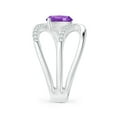 thumbnail image 3 of ANGARA Natural 1.3 Ct. Amethyst with Diamond Fashion Ring in 14K White Gold for Women (Ring Size: 11.5), 3 of 9
