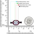 thumbnail image 4 of Blue Apple Co. Halo Cushion Infinity Twist Ruby CZ Engagement Ring Cubic Zirconia 925 Sterling Silver, 4 of 5